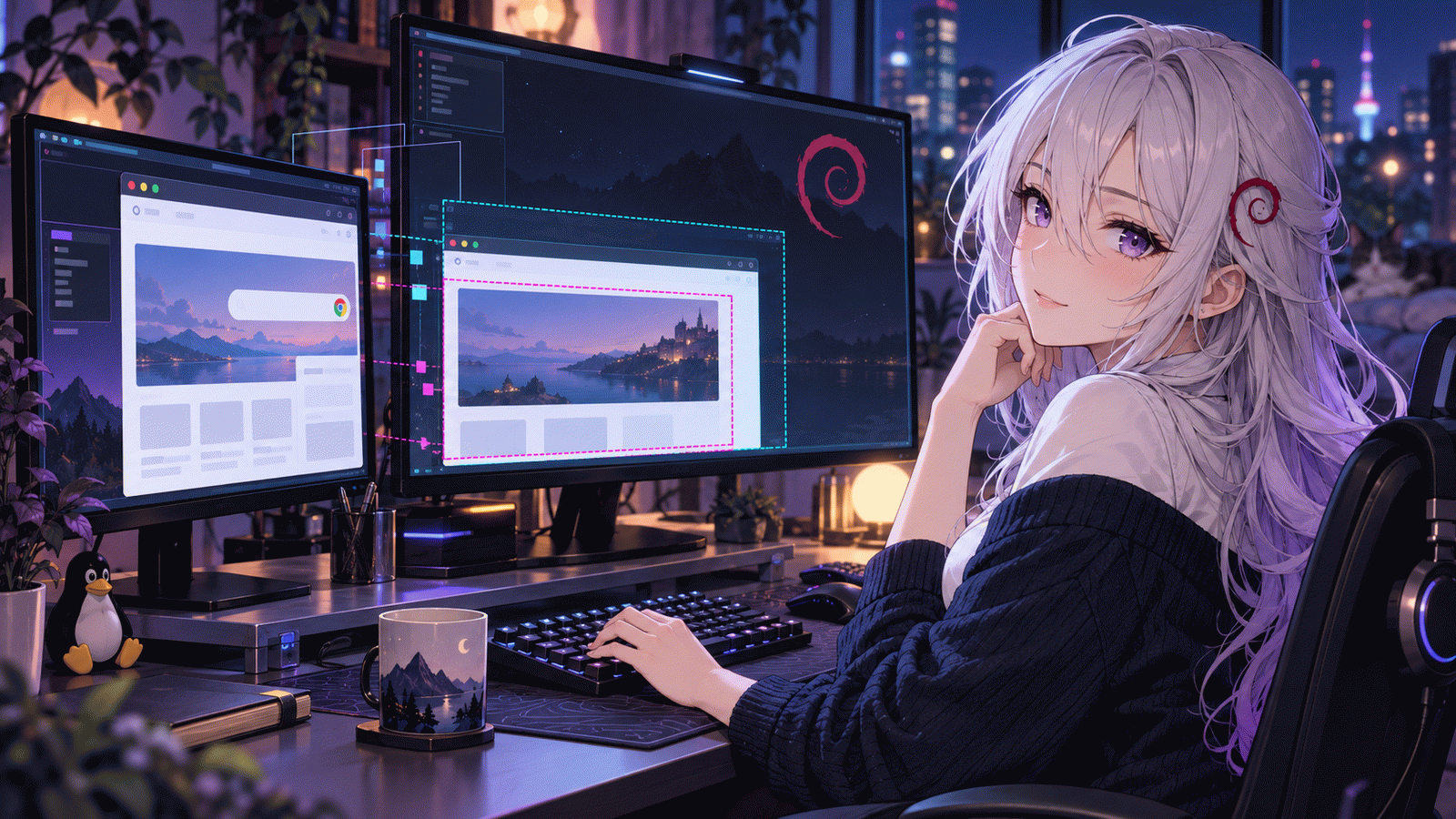 Debian13+i3 X11环境下，Chrome 双屏不同分辨率下渲染错位